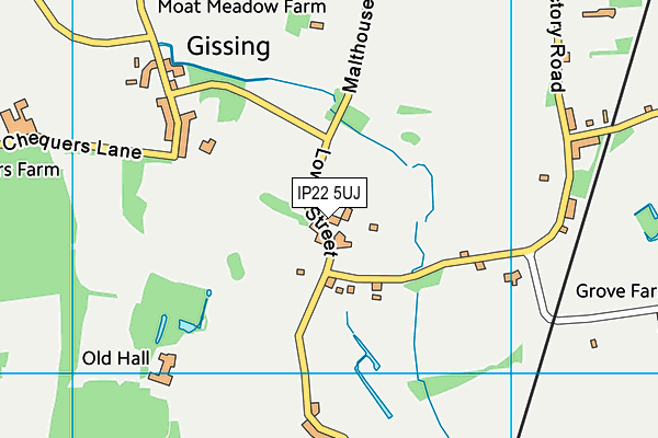 IP22 5UJ map - OS VectorMap District (Ordnance Survey)