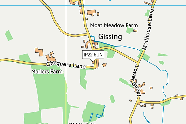 IP22 5UN map - OS VectorMap District (Ordnance Survey)