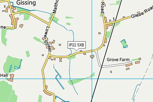 IP22 5XB map - OS VectorMap District (Ordnance Survey)
