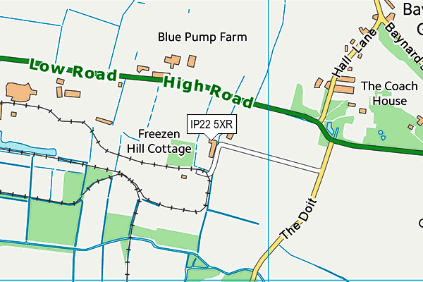 IP22 5XR map - OS VectorMap District (Ordnance Survey)