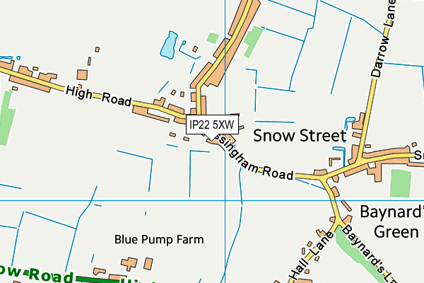 IP22 5XW map - OS VectorMap District (Ordnance Survey)