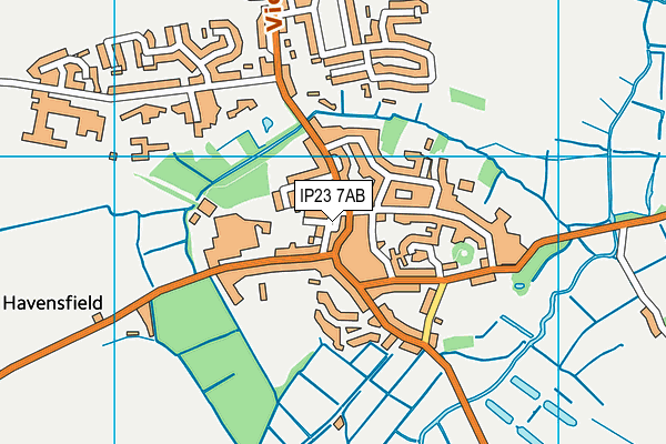 IP23 7AB map - OS VectorMap District (Ordnance Survey)