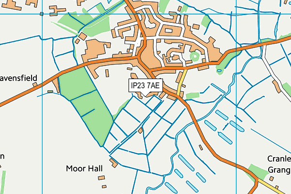 IP23 7AE map - OS VectorMap District (Ordnance Survey)