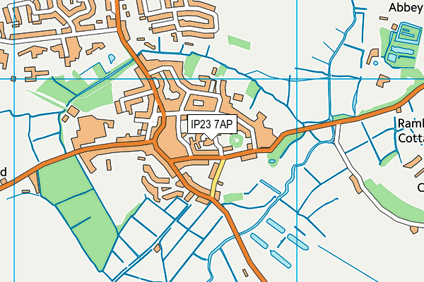 IP23 7AP map - OS VectorMap District (Ordnance Survey)