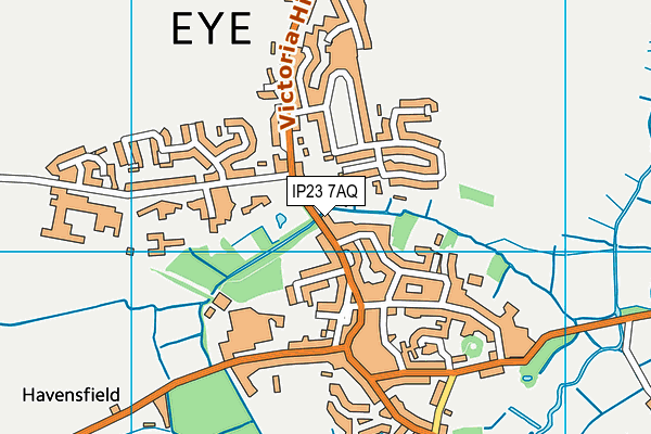 IP23 7AQ map - OS VectorMap District (Ordnance Survey)