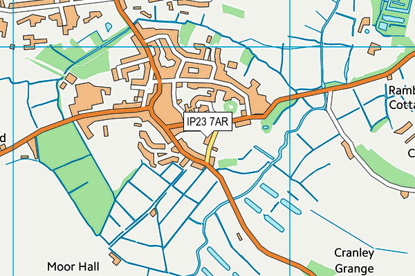 IP23 7AR map - OS VectorMap District (Ordnance Survey)