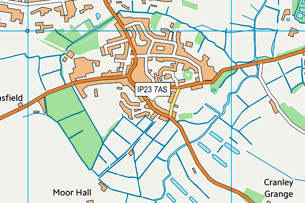 IP23 7AS map - OS VectorMap District (Ordnance Survey)