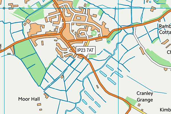 IP23 7AT map - OS VectorMap District (Ordnance Survey)