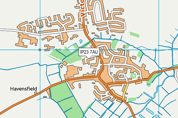 IP23 7AU map - OS VectorMap District (Ordnance Survey)