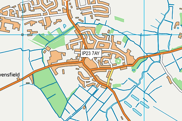 IP23 7AY map - OS VectorMap District (Ordnance Survey)