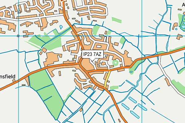 IP23 7AZ map - OS VectorMap District (Ordnance Survey)