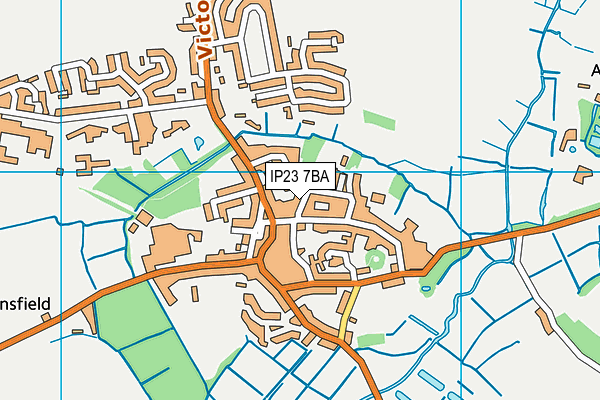 IP23 7BA map - OS VectorMap District (Ordnance Survey)