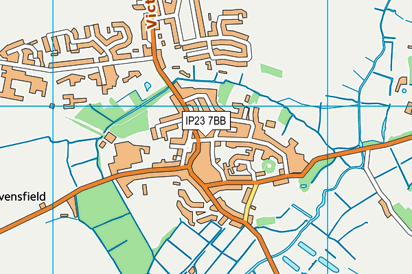 IP23 7BB map - OS VectorMap District (Ordnance Survey)