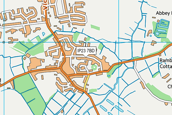 IP23 7BD map - OS VectorMap District (Ordnance Survey)