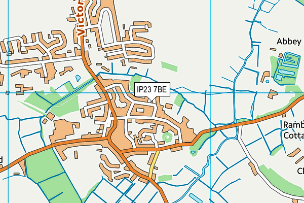 IP23 7BE map - OS VectorMap District (Ordnance Survey)