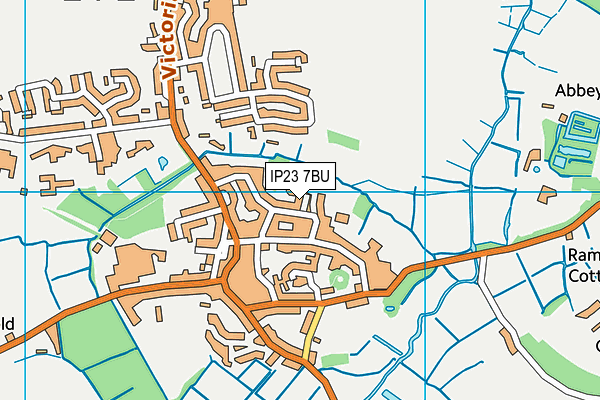 IP23 7BU map - OS VectorMap District (Ordnance Survey)