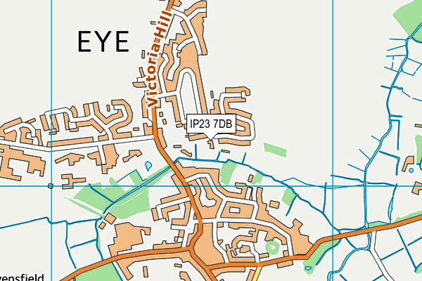 IP23 7DB map - OS VectorMap District (Ordnance Survey)