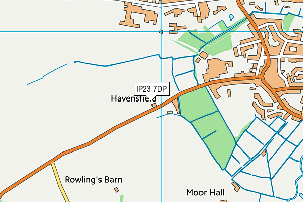 IP23 7DP map - OS VectorMap District (Ordnance Survey)