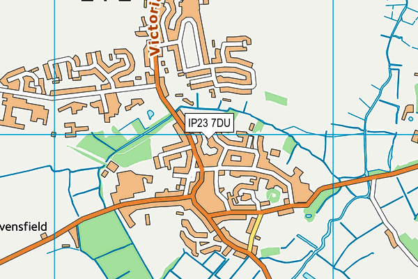 IP23 7DU map - OS VectorMap District (Ordnance Survey)