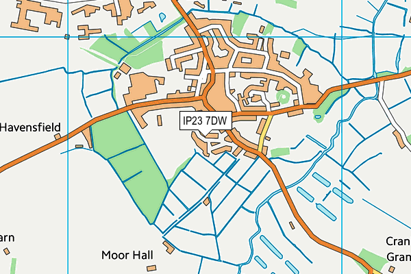 IP23 7DW map - OS VectorMap District (Ordnance Survey)