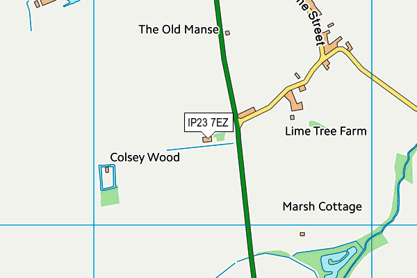 IP23 7EZ map - OS VectorMap District (Ordnance Survey)