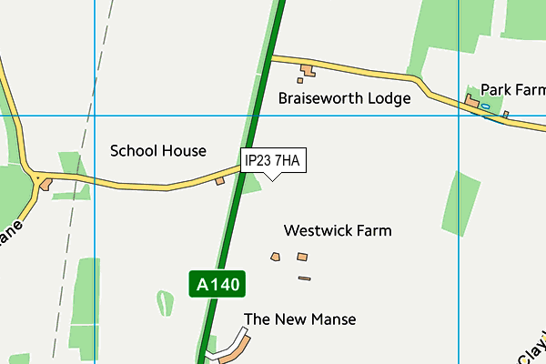 IP23 7HA map - OS VectorMap District (Ordnance Survey)