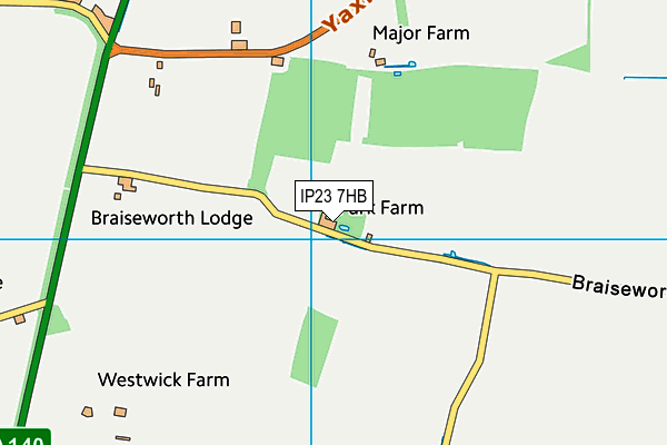 IP23 7HB map - OS VectorMap District (Ordnance Survey)