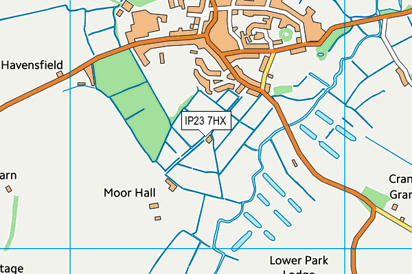 IP23 7HX map - OS VectorMap District (Ordnance Survey)