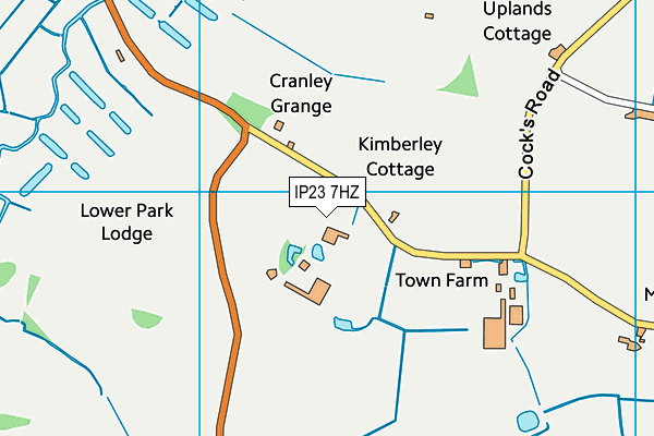 IP23 7HZ map - OS VectorMap District (Ordnance Survey)