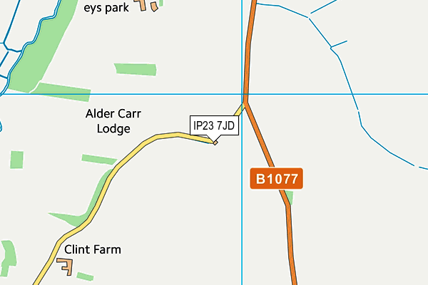 IP23 7JD map - OS VectorMap District (Ordnance Survey)