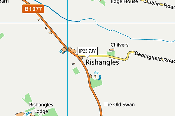 IP23 7JY map - OS VectorMap District (Ordnance Survey)