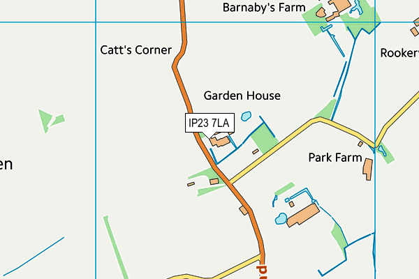 IP23 7LA map - OS VectorMap District (Ordnance Survey)