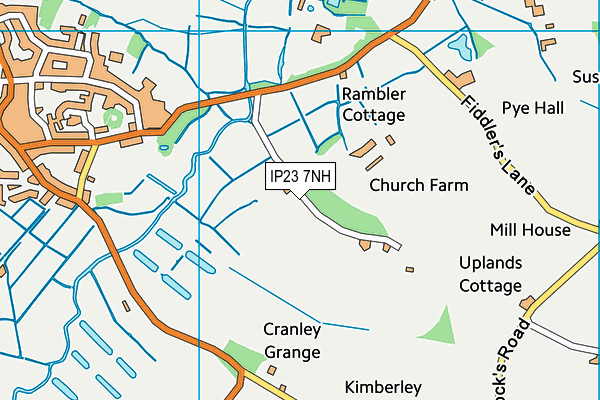 Eye & District Cricket Club map (IP23 7NH) - OS VectorMap District (Ordnance Survey)