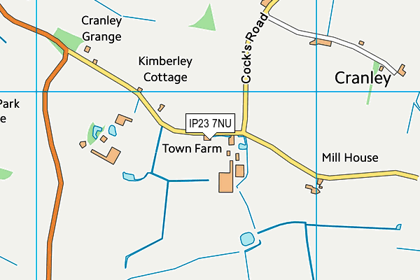 IP23 7NU map - OS VectorMap District (Ordnance Survey)