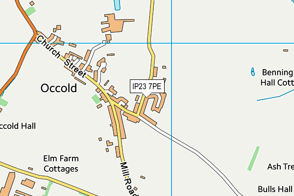 IP23 7PE map - OS VectorMap District (Ordnance Survey)