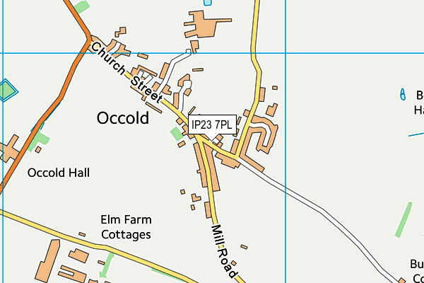 Occold Primary School map (IP23 7PL) - OS VectorMap District (Ordnance Survey)