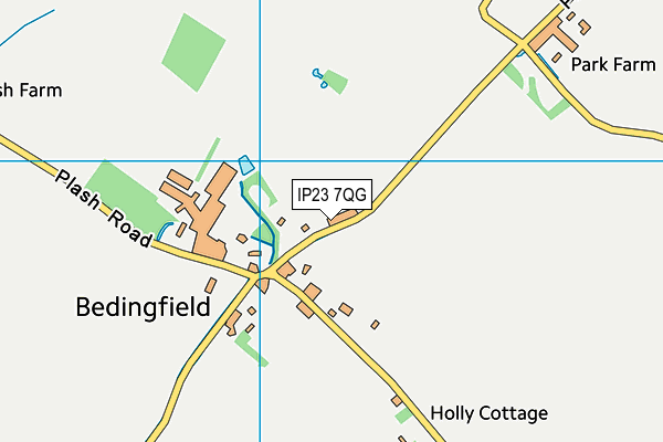 IP23 7QG map - OS VectorMap District (Ordnance Survey)