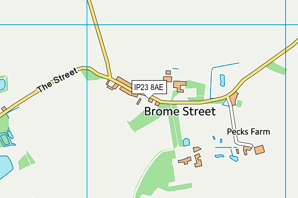 IP23 8AE map - OS VectorMap District (Ordnance Survey)