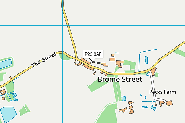 IP23 8AF map - OS VectorMap District (Ordnance Survey)