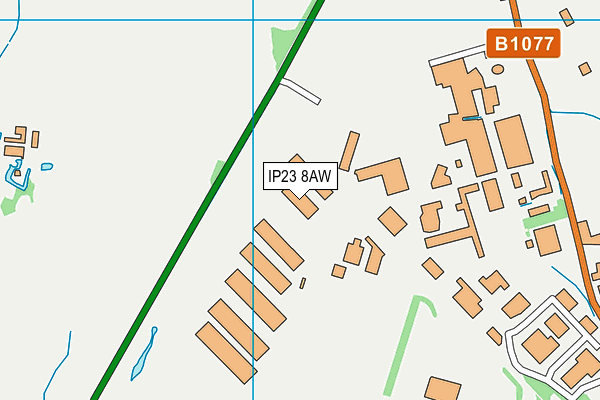 IP23 8AW map - OS VectorMap District (Ordnance Survey)