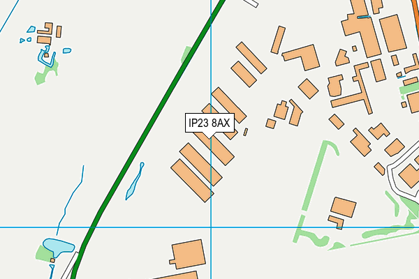 IP23 8AX map - OS VectorMap District (Ordnance Survey)