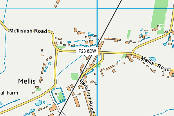 IP23 8DW map - OS VectorMap District (Ordnance Survey)