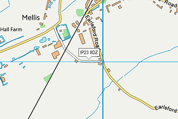 IP23 8DZ map - OS VectorMap District (Ordnance Survey)