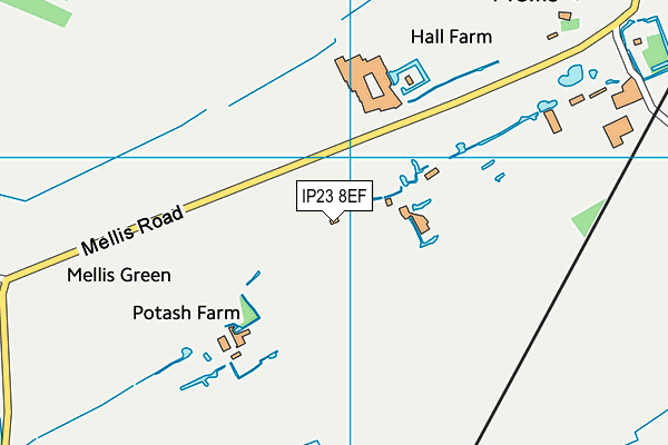 IP23 8EF map - OS VectorMap District (Ordnance Survey)