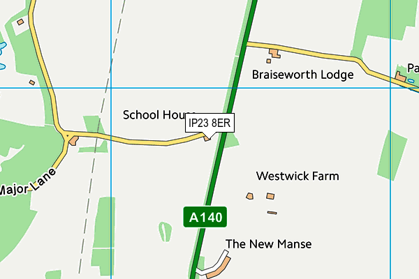 IP23 8ER map - OS VectorMap District (Ordnance Survey)