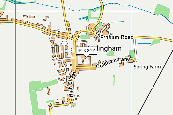 IP23 8GZ map - OS VectorMap District (Ordnance Survey)