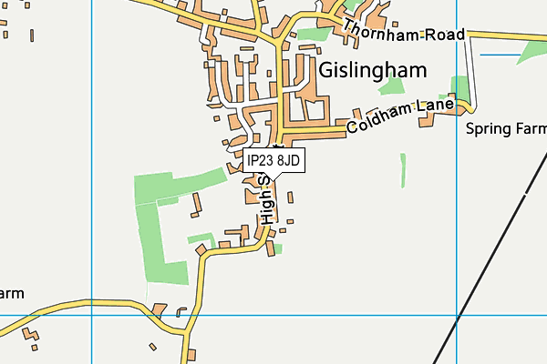 IP23 8JD map - OS VectorMap District (Ordnance Survey)