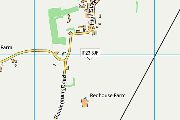 IP23 8JF map - OS VectorMap District (Ordnance Survey)