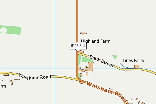 IP23 8JJ map - OS VectorMap District (Ordnance Survey)