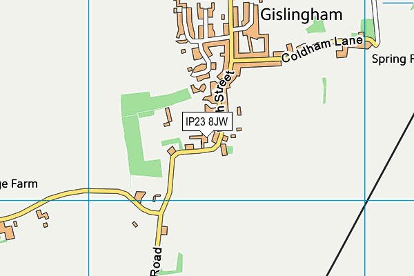 IP23 8JW map - OS VectorMap District (Ordnance Survey)